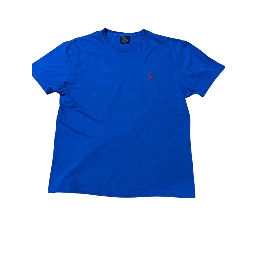 Polo Ralph Lauren Mens M Royal Blue Cotton Short Sleeve T-Shirt Red Pony Logo